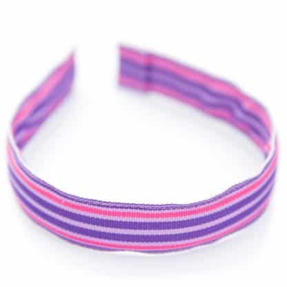 Pink and White Ribbon Collection Striped Grosgrain Headband