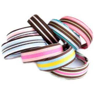 wide flat grosgrain striped ribbon headband ribbon brown pink blue