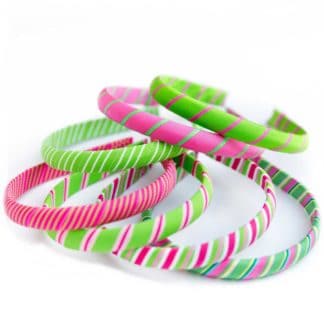 grosgrain ribbon medium wrapped headband pink green