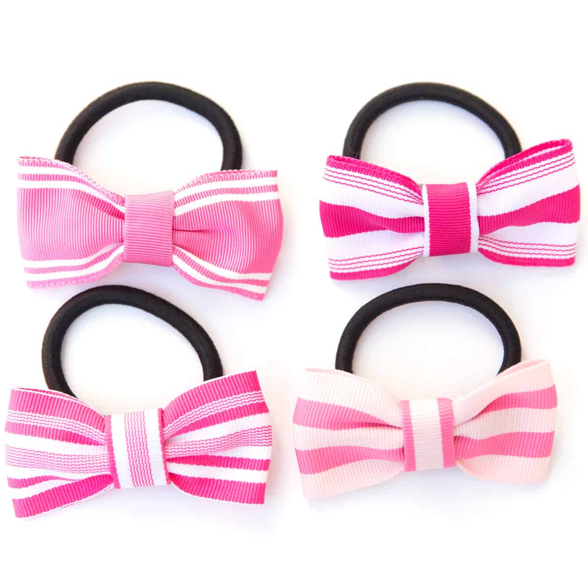 Pink and White Ribbon Collection Striped Pony-O Grosgrain - Bows Etc.
