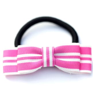 grosgrain ribbon pony-o ponytail holder pink white stripes striped