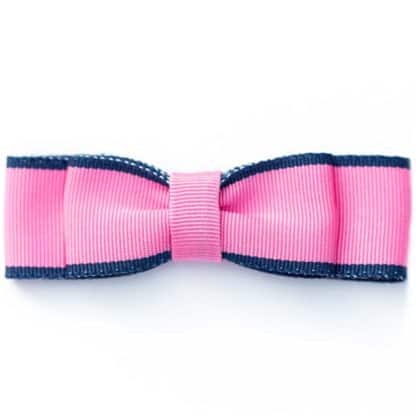 Pink and White Ribbon Collection Striped Hair Bow - Bows Etc.