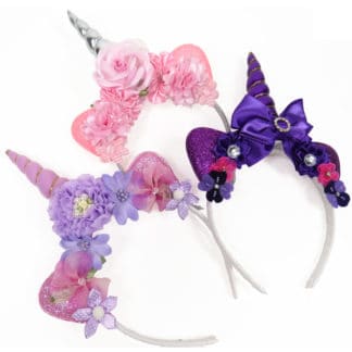 whimsical flower unicorn headband rhinestones glitter Halloween