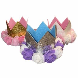Birthday Princess Flower Tiara Sparkly Roses Cake Smash Hat