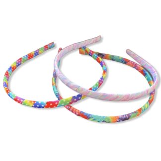 peace tie dye narrow grosgrain headband rainbow watercolor polka dots retro